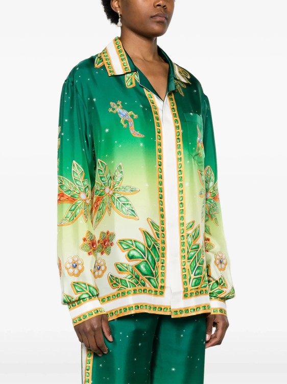 Shop Casablanca Multicolored Joyaux D'afrique Shirt In Green