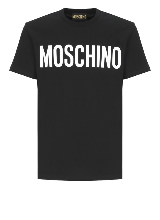 Shop Moschino Cotton T-shirt In Black