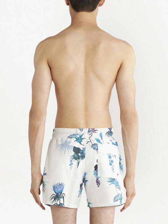 Shop Etro White Nylon Beach Shorts