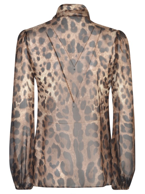 Shop Dolce & Gabbana Leopard-print Silk Blouse In Black