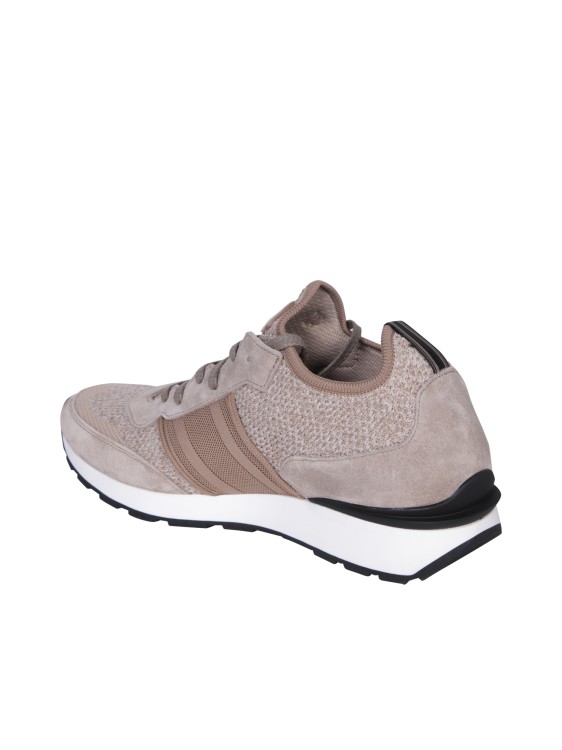 Shop Brioni Brown Knit Sneakers In Pink