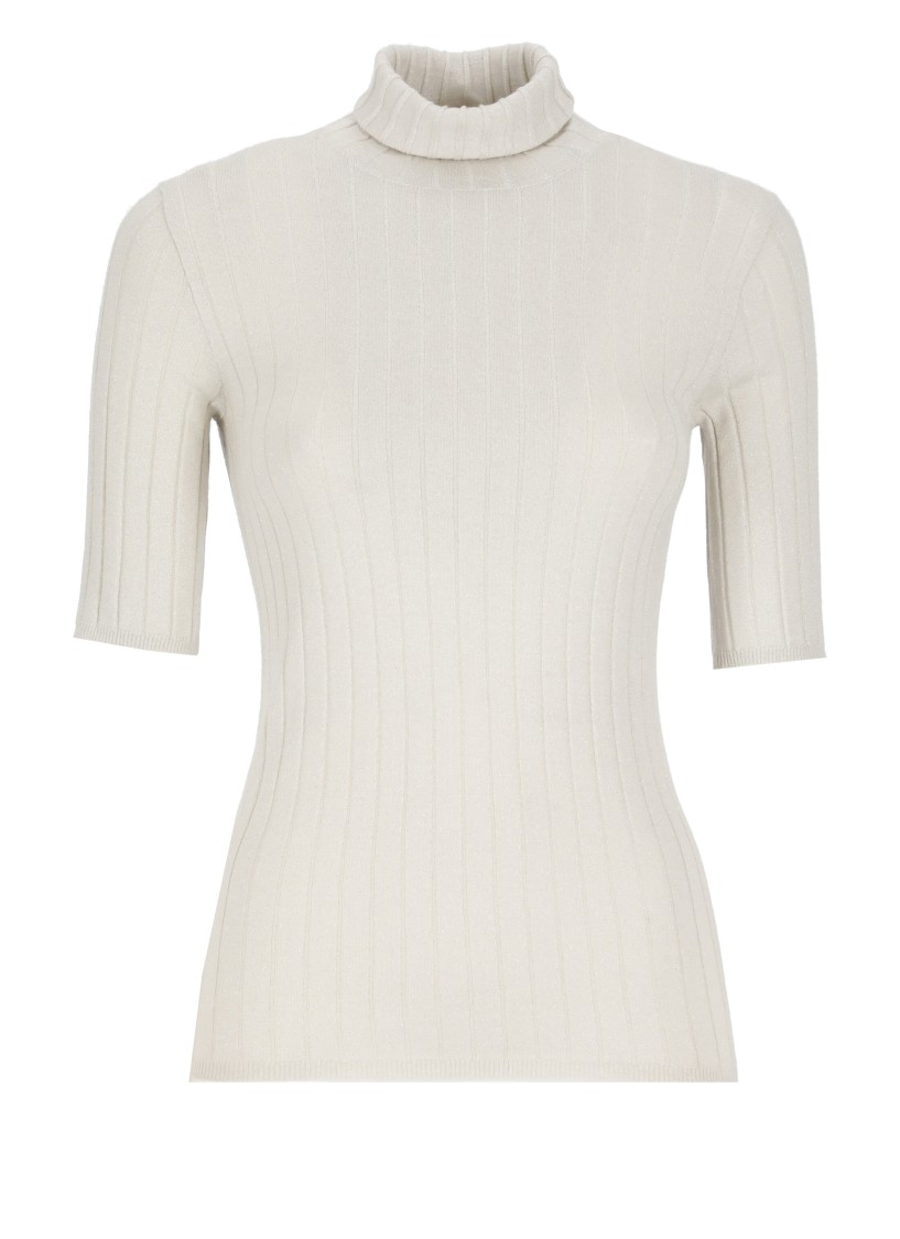Brunello Cucinelli Rib Turtleneck In White