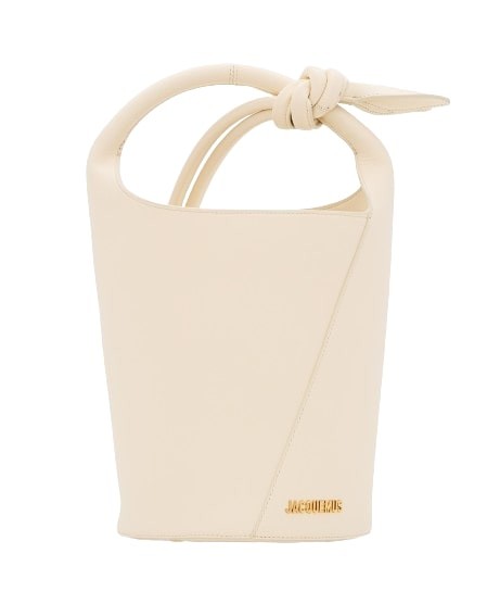 Jacquemus Le Petit Tourni Leather Bucket Bag In White