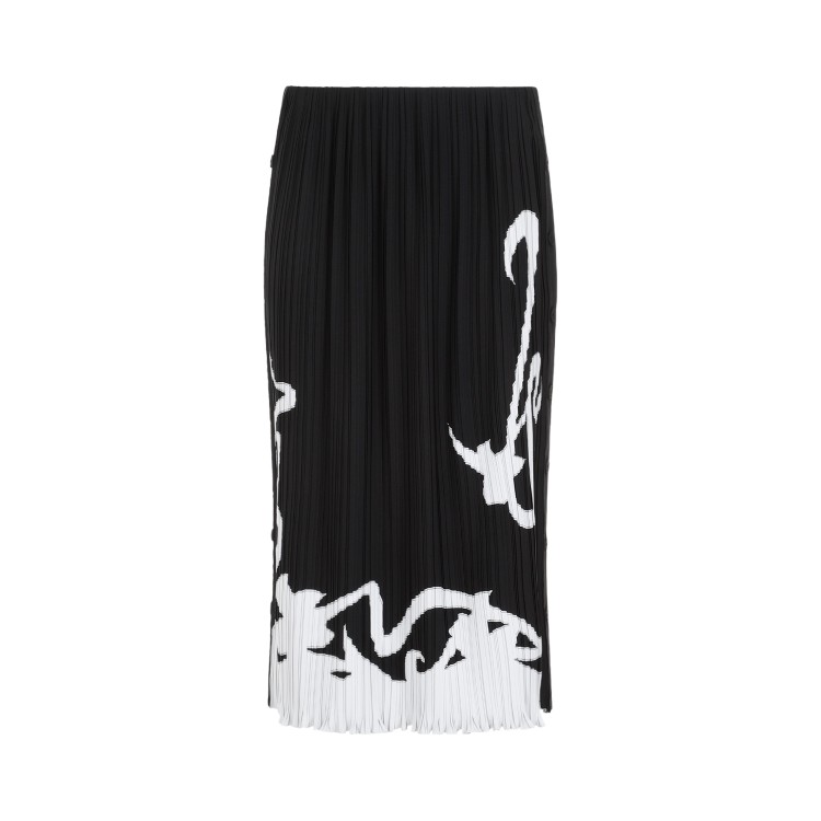 LANVIN LANVIN BLACK PLEATED LONG SKIRT 