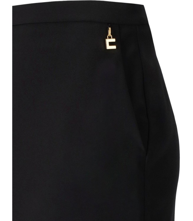 Shop Elisabetta Franchi Black Midi Skirt