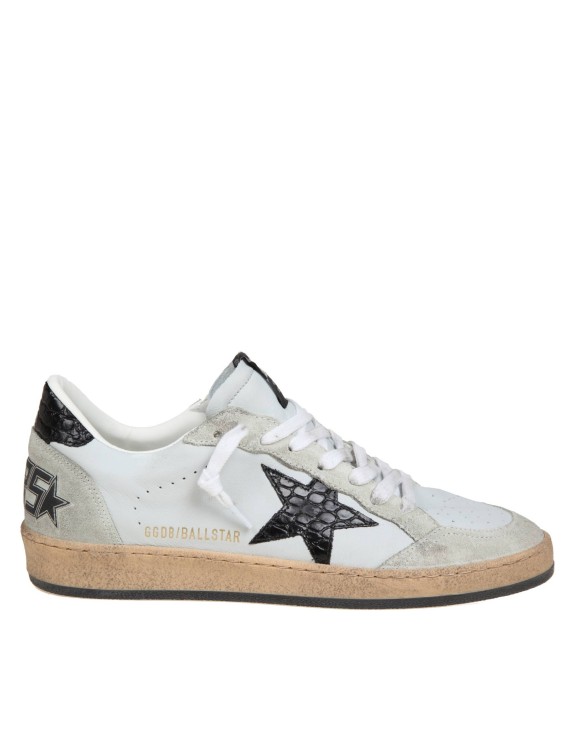 Golden Goose Ballstar In Ice Color Leather And Suede In White