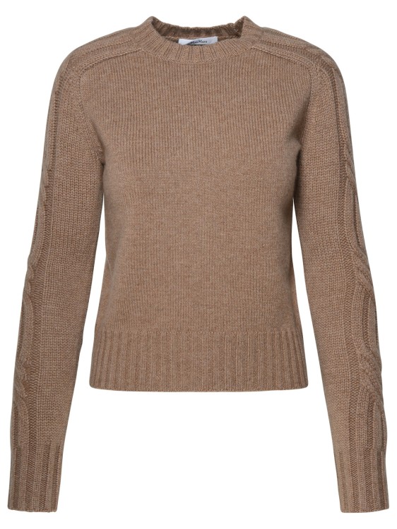 Max Mara Mud Cashmere Sweater In Brown