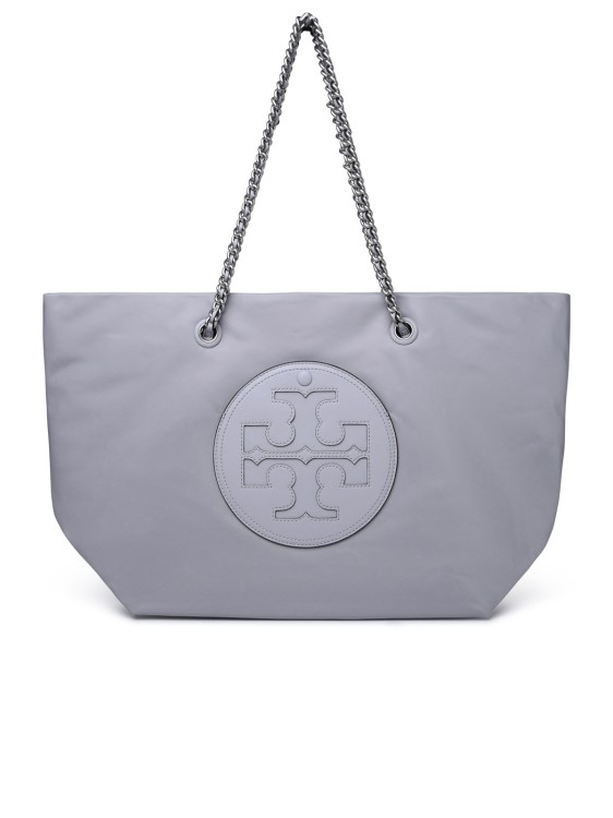 Shop Tory Burch Ella' Grey Recycled Nylon Shopping Bag