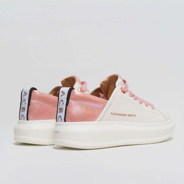Shop Alexander Smith White And Pink Low Top Sneakers