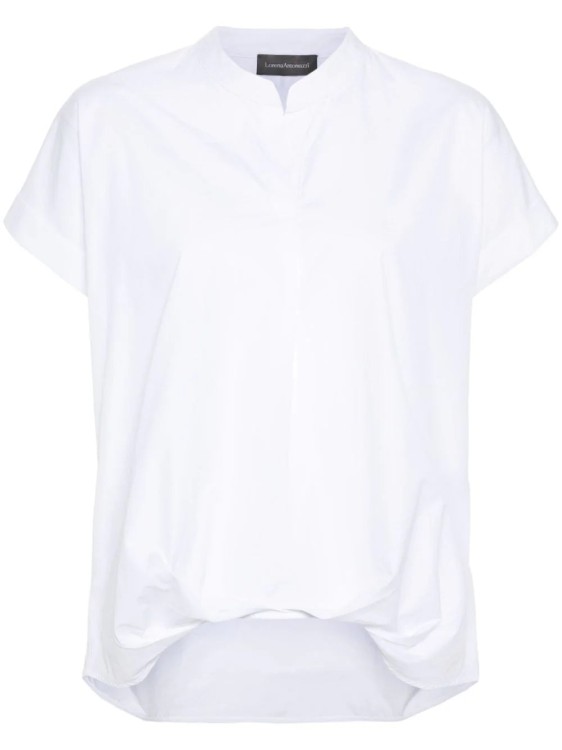 Lorena Antoniazzi Gathered Poplin Blouse In White