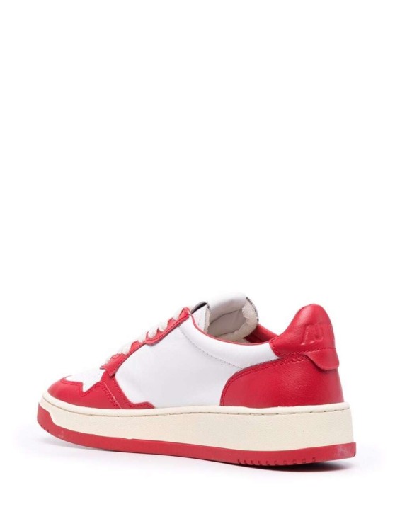 Shop Autry Low Top  Bicolor Leather Sneakers In Burgundy
