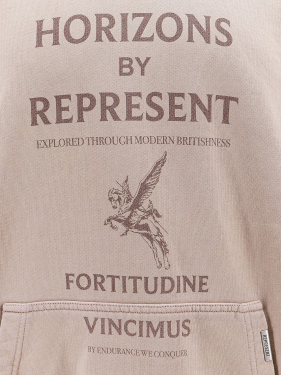 Shop Represent Cotton Sweatshirt With Frontal Print In Neutrals