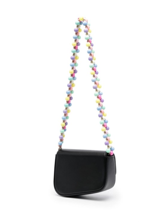 Shop Palm Angels Mini Crash Beads Embellished Shoulder Bag In Black Leather