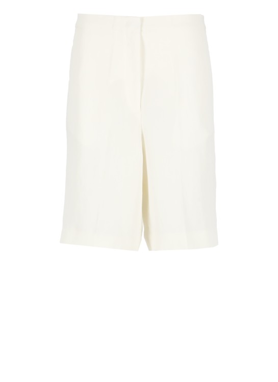 Shop Fabiana Filippi Viscose And Linen Bermuda Shorts In White