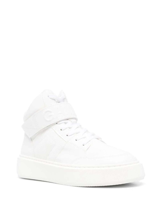 Ganni Touch-strap High-top Sneakers In White