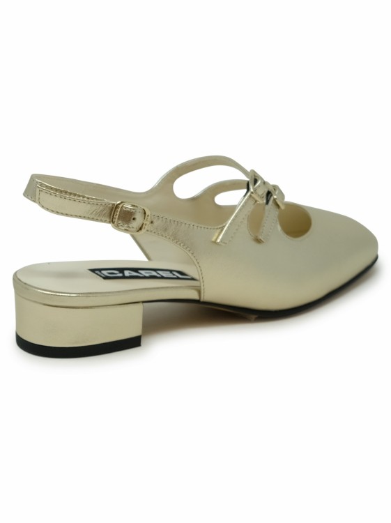Carel Paris Gold Leather Ballet Flats In Gold