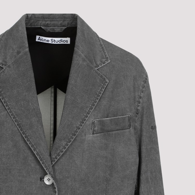 Shop Acne Studios Black Cotton Jacket In Grey