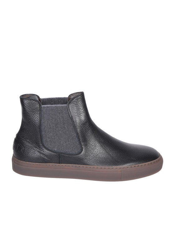 Shop Brioni Chelsea Black Ankle Boots In Grey
