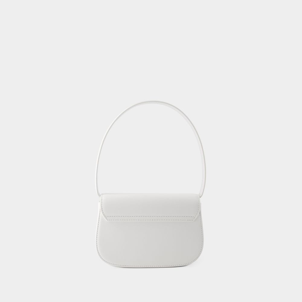 Diesel Womens White 1dr Logo-plaque Leather Shoulder Bag In White
