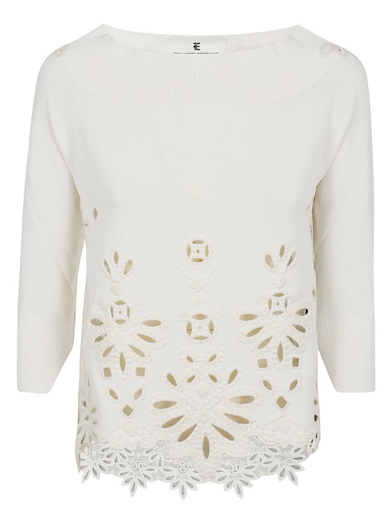 Shop Ermanno Scervino Viscose Blend Sweater In White