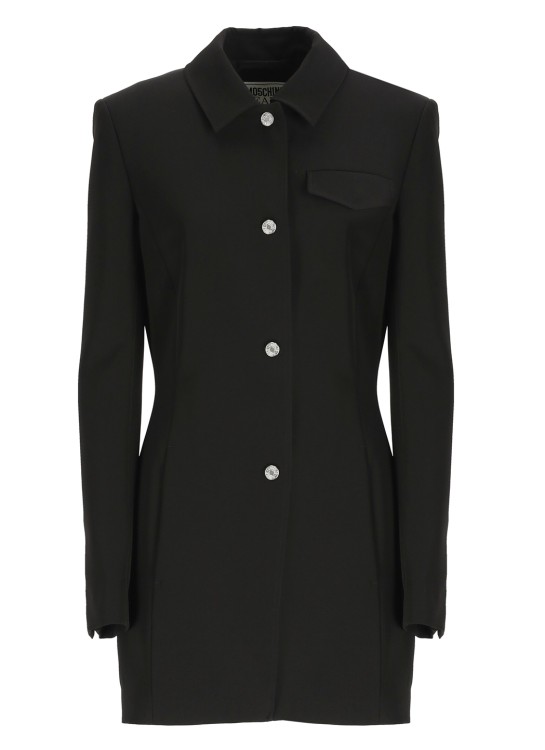Shop Moschino Jacket With Logoed Buttons In Black