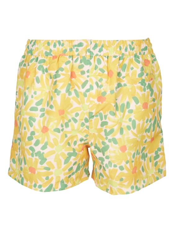 Shop Paul Smith Multicolor Floral Patterned Swimsuit In Gold