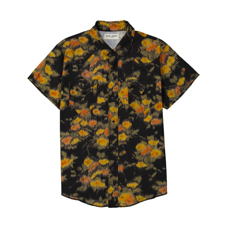 Saint Laurent Printed Shirt Men In Black