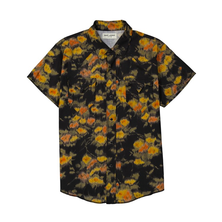 Shop Saint Laurent Printed Shirt In Black