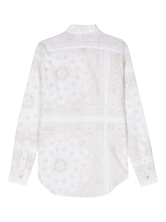Shop Eleventy Paisley-print Button-up Shirt In White