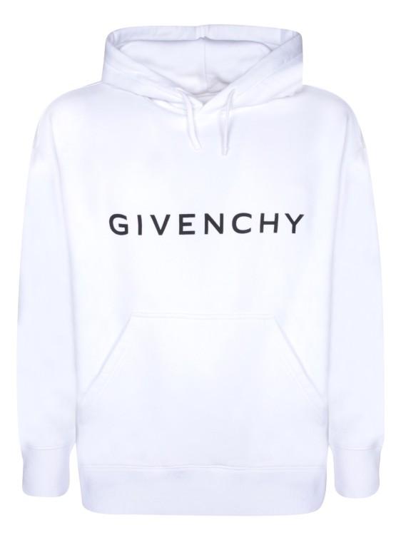 Givenchy Front Logo Hoodie In Silver