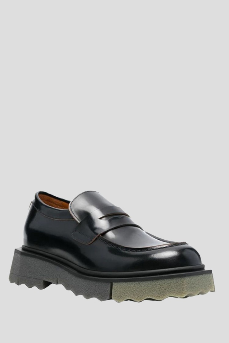 Off-white Leather Sponge Loafers In White