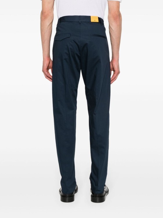Shop Tagliatore Navy Blue Trousers In Black