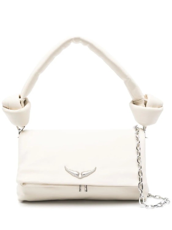 Shop Zadig & Voltaire Rocky Eternal Leather Shoulder Bag In White
