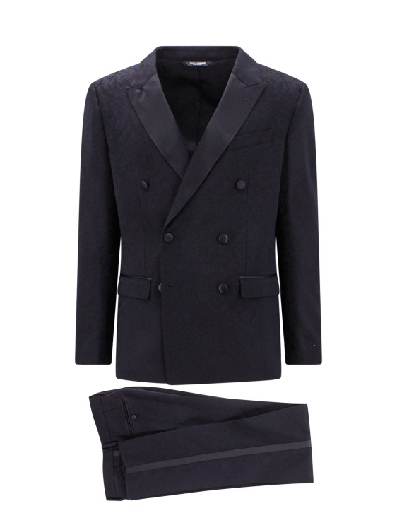 Dolce & Gabbana Jacquard Wool Martini Tuxedo In Black