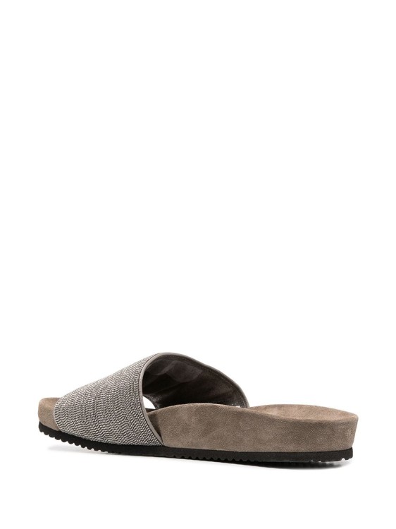 Shop Brunello Cucinelli Grey Leather Sandals