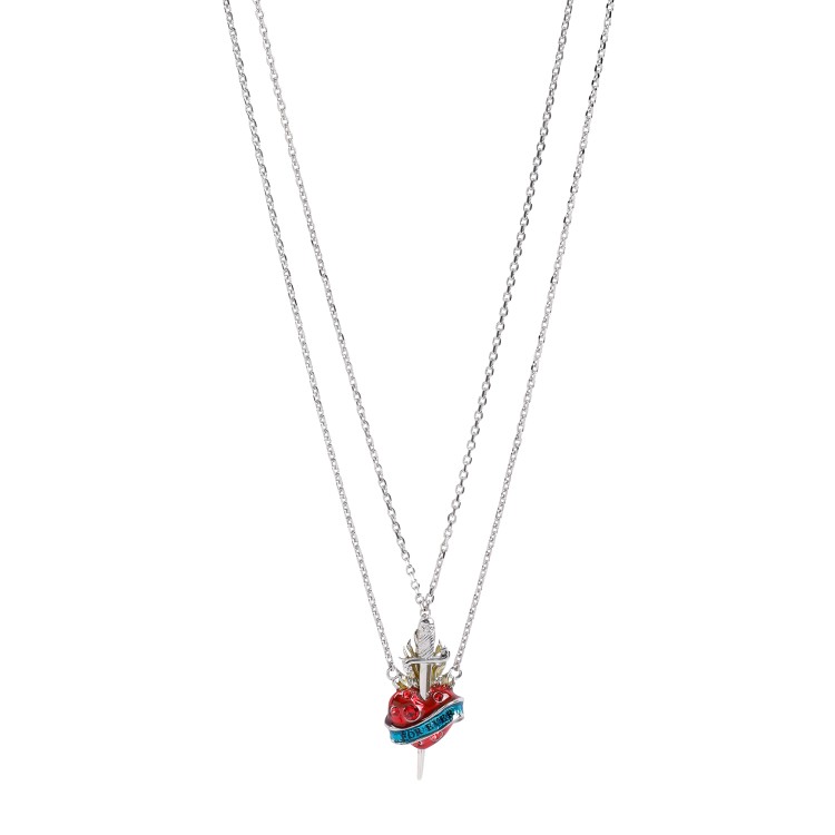 Jean Paul Gaultier Heart And Sword Necklaces In Multi