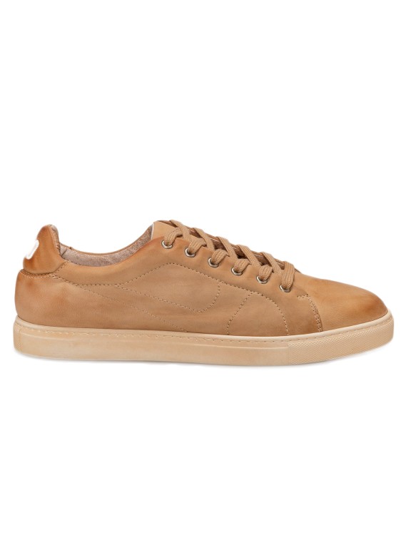 Pantofola D'oro Camel Buffalo Leather Sneakers In Brown