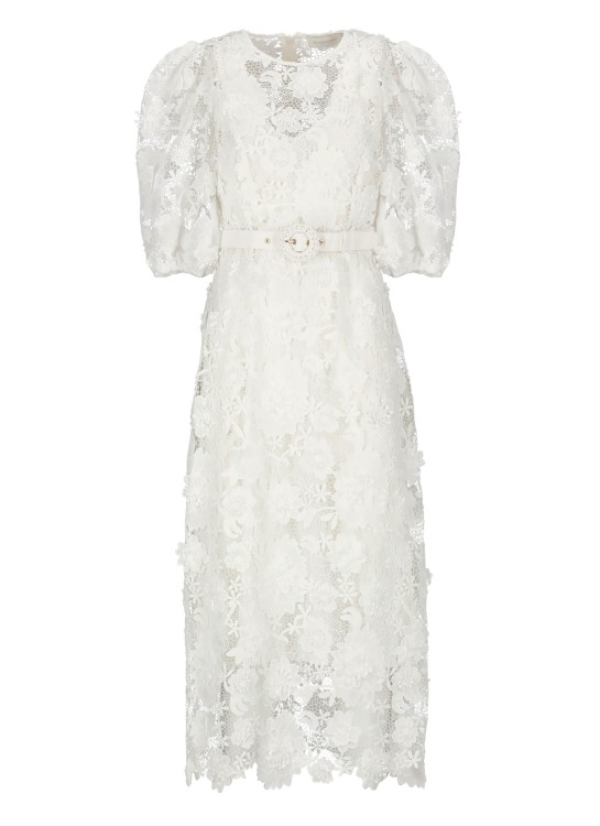 Shop Zimmermann Halliday Lace Flower Dress In White