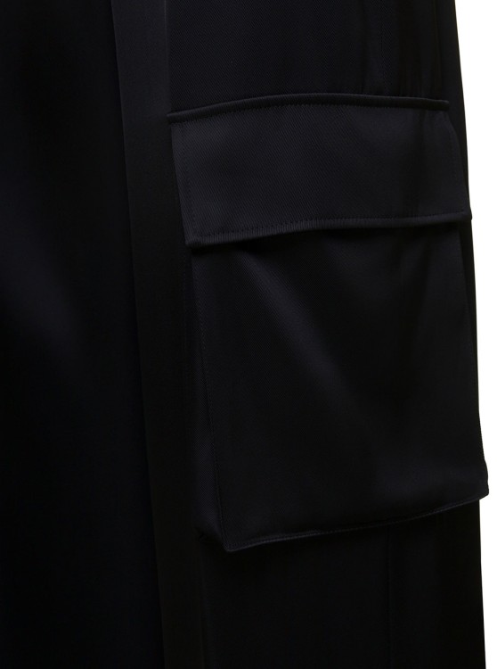 Shop Versace Black Cargo Pants Satn Effect With Cargo Pockets In Viscose