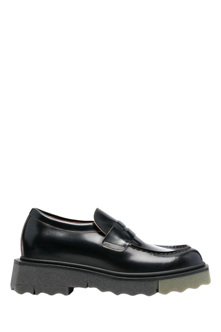 Off-white Leather Sponge Loafers In White