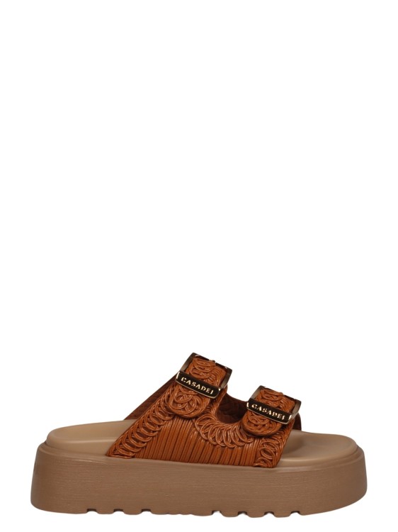 Shop Casadei Birky Ale Slides Sandals In Brown