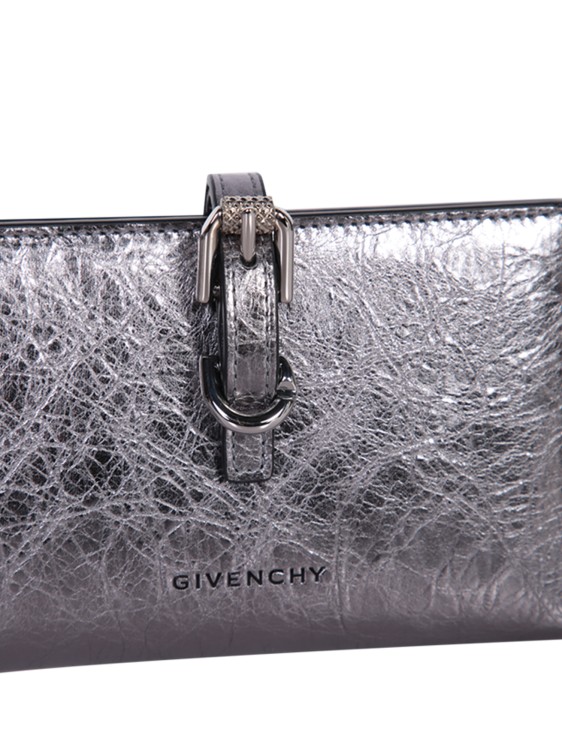 Shop Givenchy Leather Wallet In Grey
