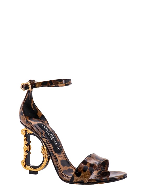 Shop Dolce & Gabbana Patent Leather Sandals With Animalier Print In Black