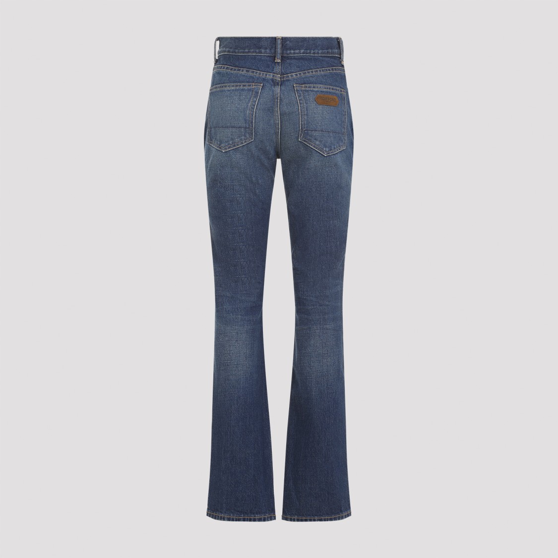 Tom Ford High-waist Straight Cotton Jeans In Blue
