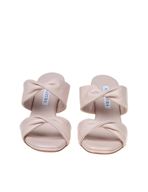 Shop Aquazzura Twist 75 Sandal In Soft Leather In Neutrals