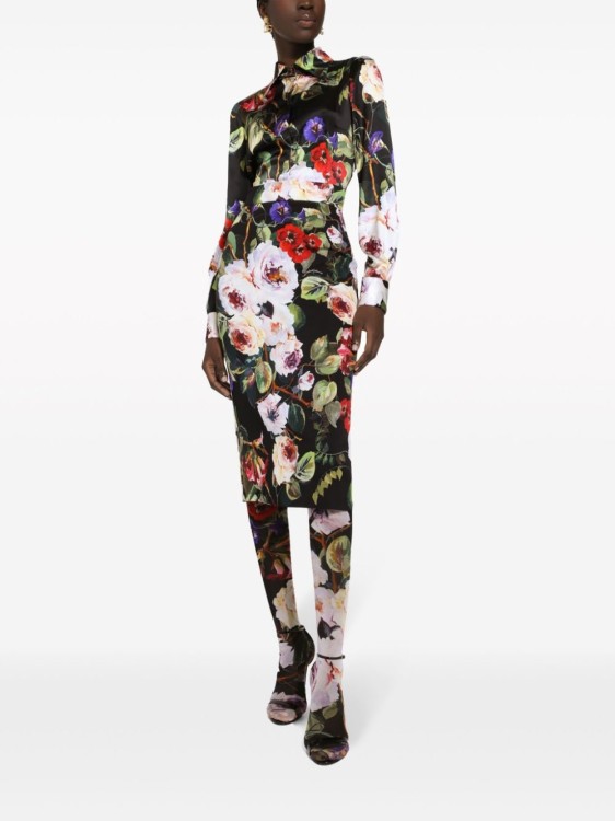 Shop Dolce & Gabbana Floral Print Silk Blend Shirts In Multicolor