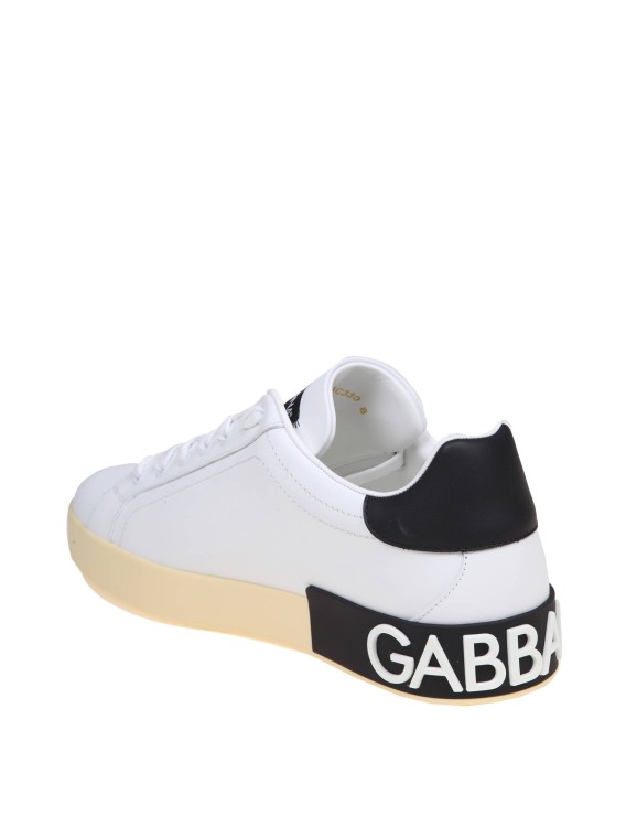 Shop Dolce & Gabbana Portofino Sneakers In Black And White Leather