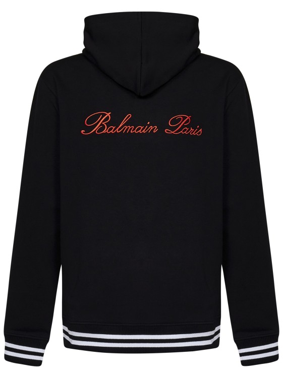 Shop Balmain Black Organic Cotton Hoodie