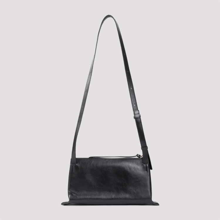 Shop Jil Sander Empire Black Calf Leather Shoulder Bag