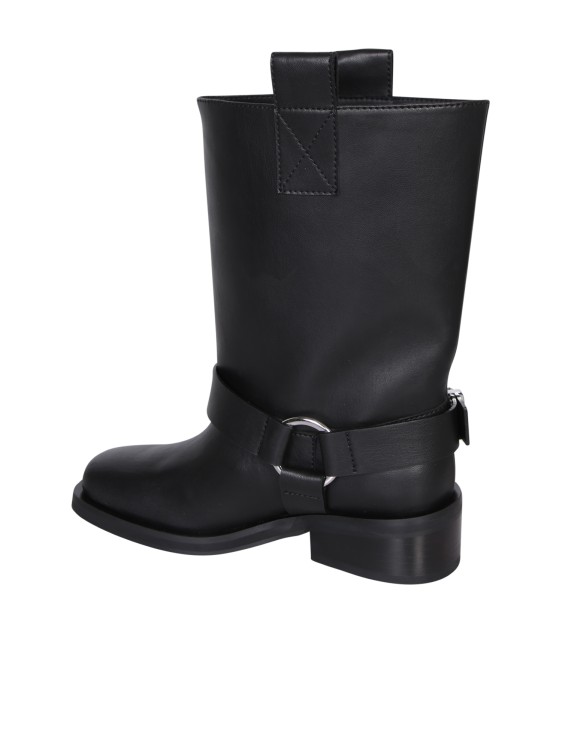 Shop Ganni Black Leather Ankle Boots